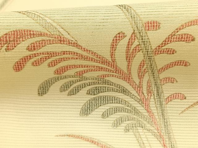 平和屋着物*夏物 小紋 絽 草葉文 金彩 正絹 逸品 AABF5777fy