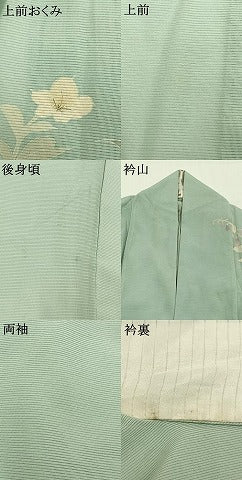 平和屋着物*夏物 訪問着 絽 駒刺繍 草花文 銀彩 正絹 逸品 AABF5782fy