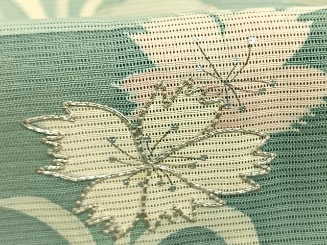 平和屋着物*夏物 訪問着 絽 駒刺繍 草花文 銀彩 正絹 逸品 AABF5782fy