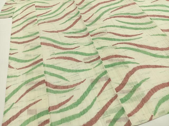 平和屋着物*夏物 小千谷ちぢみ 流水文 麻 逸品 AABF5788fy