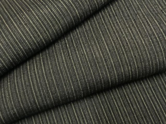 平和屋着物*夏物 紗紬 縞 黒地 正絹 逸品 AABF5791fy
