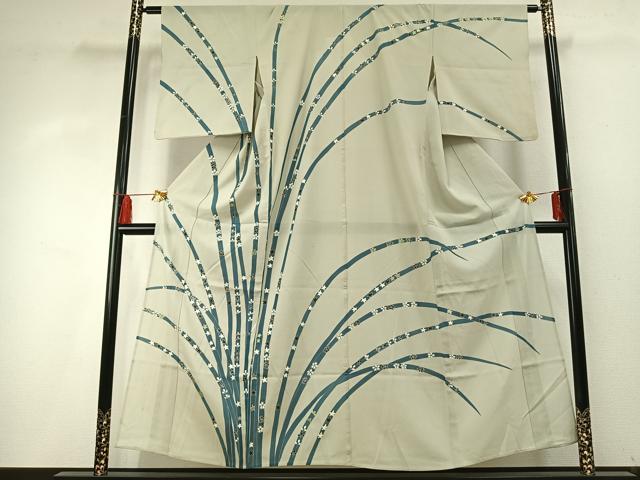 平和屋着物*夏物 訪問着 絽 熨斗花文 銀彩 正絹 逸品 AABF5794fy