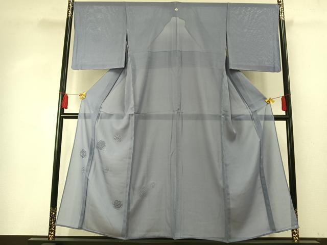 平和屋着物*夏物 無地絵羽訪問着 絽 雪輪花地紋 藤鼠色 正絹 逸品 未使用 AABF5796fy