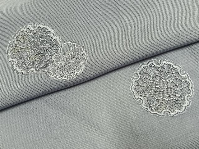 平和屋着物*夏物 無地絵羽訪問着 絽 雪輪花地紋 藤鼠色 正絹 逸品 未使用 AABF5796fy