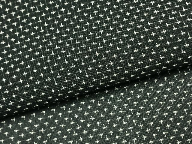 平和屋着物*夏物 本場大島紬 夏大島 十字絣 黒地 正絹 逸品 AABF5817fy