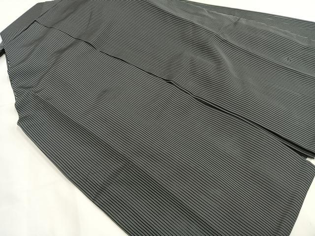 平和屋着物*夏物 男性 行灯袴 絽 縞 正絹 逸品 AABF5819fy