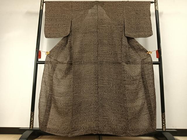 平和屋着物*夏物 小千谷ちぢみ 渦巻き文 麻 逸品 AABF5820fy