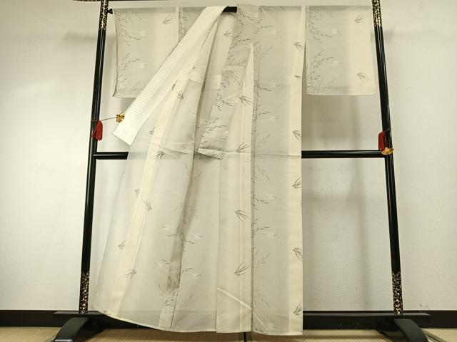 平和屋着物*夏物 本場大島紬 夏大島 白大島 9マルキ 燕 正絹 逸品 AABF5821fy