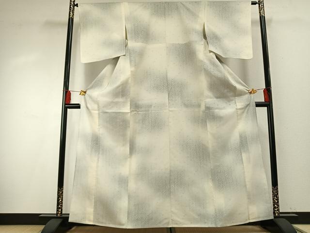 平和屋着物*夏物 小紋 紗 草葉文 暈し染め 正絹 逸品 AABF5822fy