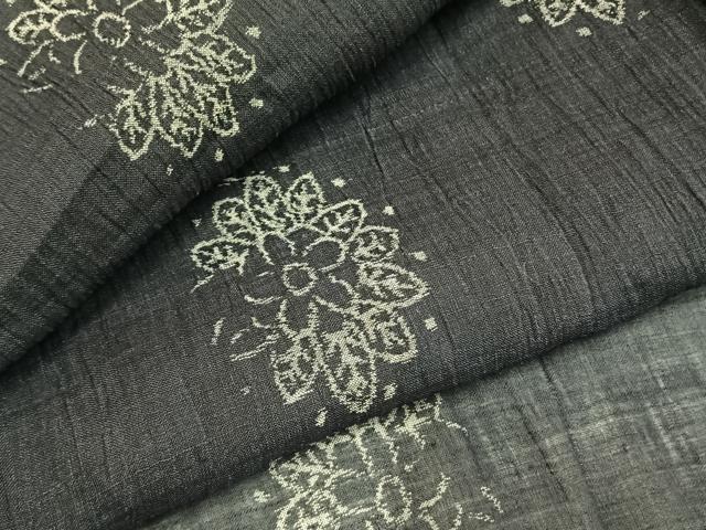 平和屋着物*夏物 小千谷ちぢみ 吉祥花文 麻 逸品 AABF5826fy
