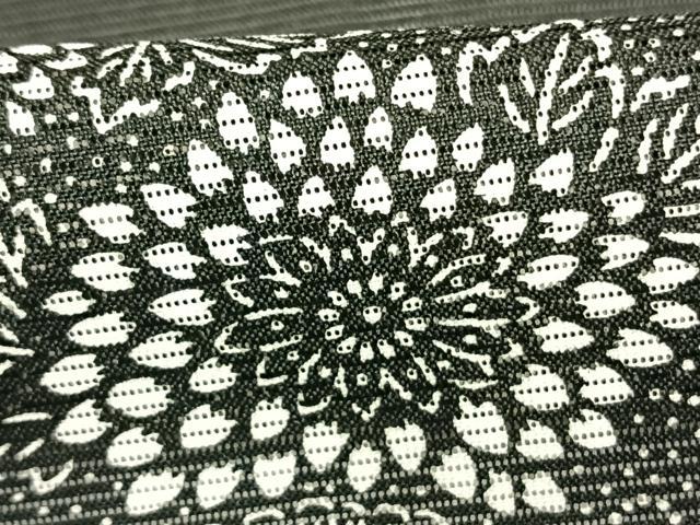 平和屋着物*夏物 訪問着 絽 型染め 草花文 黒地 洗える着物 未使用 AABF5834fy