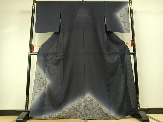 平和屋着物*夏物 訪問着 変わり絽 手描き 笹竹文 暈し染め 健勝苑扱い 正絹 逸品 AABF5850fy