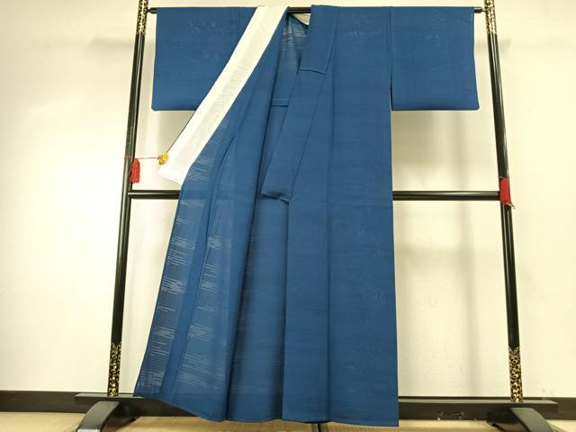 平和屋着物*夏物 色無地 絽 紺瑠璃色 正絹 逸品 AABF5851fy