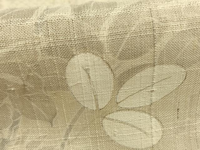 平和屋着物*夏物 生紬 草花萩文 正絹 逸品 AABF5856fy