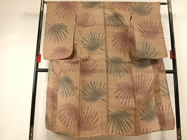 平和屋着物*夏物 小千谷ちぢみ 舞葉文 麻 逸品 AABF5858fy