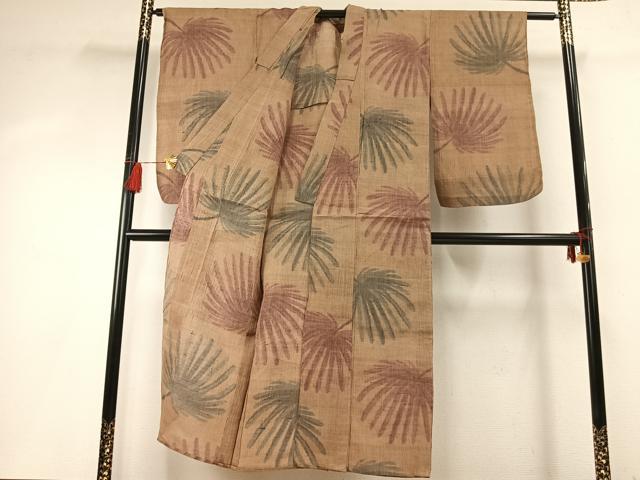 平和屋着物*夏物 小千谷ちぢみ 舞葉文 麻 逸品 AABF5858fy