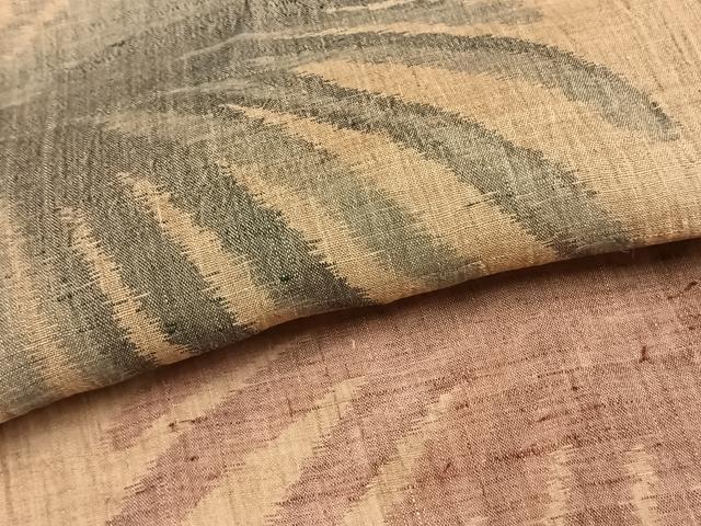 平和屋着物*夏物 小千谷ちぢみ 舞葉文 麻 逸品 AABF5858fy