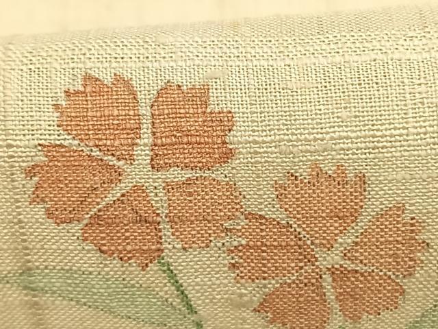 平和屋着物*夏物 訪問着 生紬 手描き 草花文 正絹 逸品 AABF5868fy