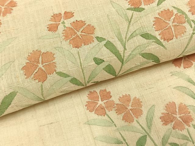 平和屋着物*夏物 訪問着 生紬 手描き 草花文 正絹 逸品 AABF5868fy