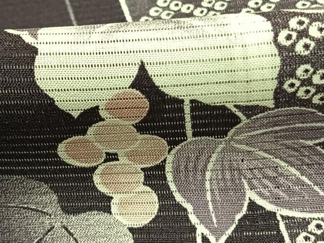 平和屋着物*夏物 小紋 絽 葡萄蔦の葉間道 暈し染め 正絹 逸品 AABF5869fy