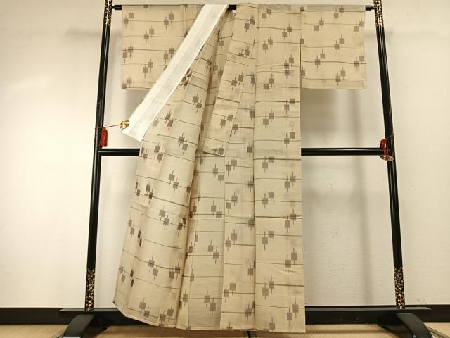 平和屋着物*夏物 紗紬 幾何学文様 正絹 逸品 未使用 AABF5870fy