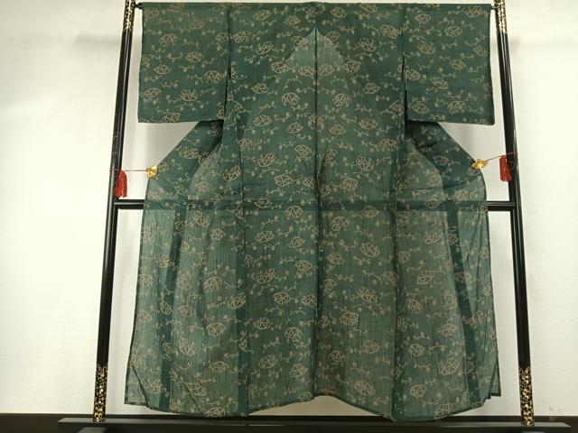 平和屋着物*夏物 小千谷ちぢみ 扇面露芝文 麻 逸品 AABF5871fy