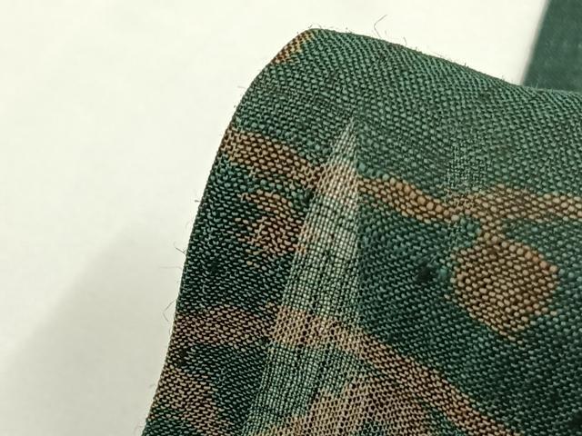 平和屋着物*夏物 小千谷ちぢみ 扇面露芝文 麻 逸品 AABF5871fy