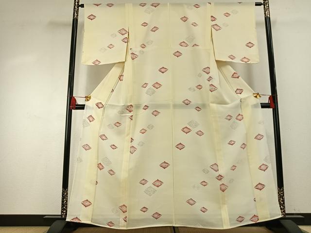 平和屋着物*夏物 小紋 絽 双鶴文 正絹 逸品 AABF5873fy