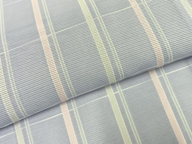平和屋着物*夏物 小紋 絽 格子 洗える着物 AABF5881fy