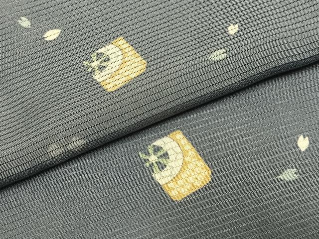 平和屋着物*夏物 小紋 絽 色紙舞桜文 正絹 逸品 AABF5888fy