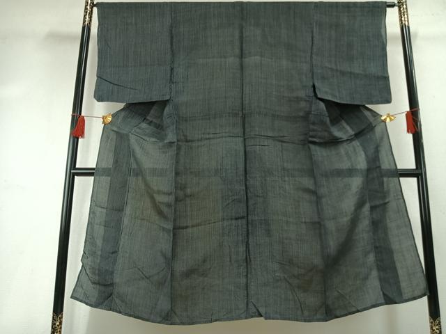平和屋着物*夏物 男性 石川県指定無形文化財 能登上布 本麻手織上布 縞 麻 逸品 AABF5898fy