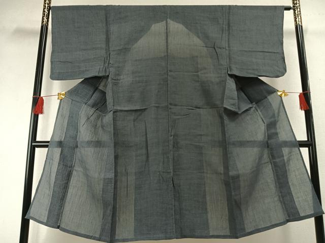 平和屋着物*夏物 男性 小千谷ちぢみ 柳煤竹色 麻 逸品 AABF5910fy
