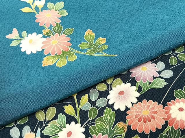 平和屋着物●豪華振袖 友禅 作家物 草花文 暈し染め 正絹 逸品 AABF5914fy