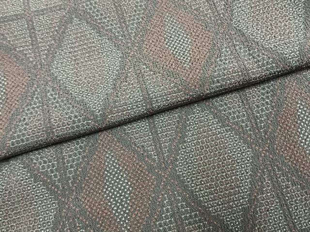 平和屋着物●本塩沢 110亀甲 亀甲文様 正絹 逸品 AABF5919fy