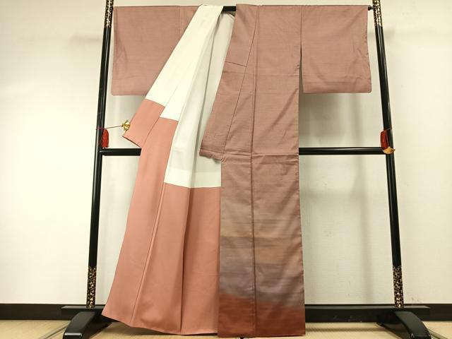 平和屋着物●本場大島紬 訪問着 霞文 暈し染め 正絹 逸品 AABF5921fy