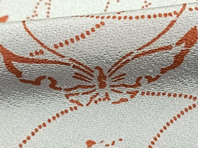 平和屋着物●上質な小紋 型染め 舞蝶文 正絹 逸品 AABF5925fy
