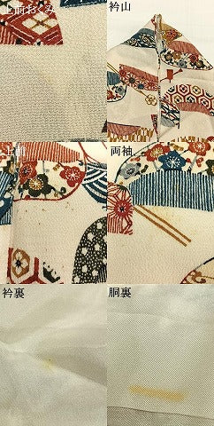 平和屋着物●上質な小紋 型染め 櫛 簪 鬼しぼ縮緬 正絹 逸品 AABF5929fy