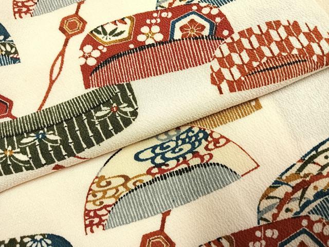平和屋着物●上質な小紋 型染め 櫛 簪 鬼しぼ縮緬 正絹 逸品 AABF5929fy