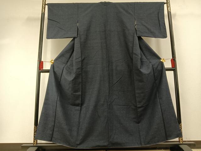 平和屋着物●上質な紬 格子 正絹 逸品 未使用 AABF5933fy