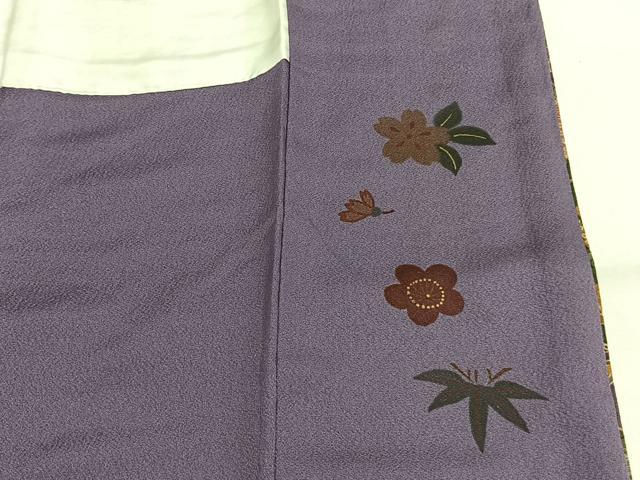 平和屋着物●訪問着 作家物 本苔染 冊子花蝶文 暈し染め 金彩 正絹 逸品 AABF5937fy