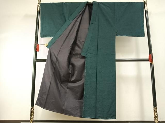 平和屋着物●男性 紬 アンサンブル 虫襖色 正絹 逸品 AABF5942fy
