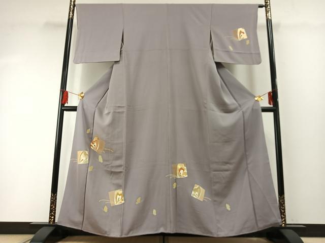 平和屋着物●訪問着 駒刺繍 色紙舞蝶文 金彩 正絹 逸品 AABF5970fy