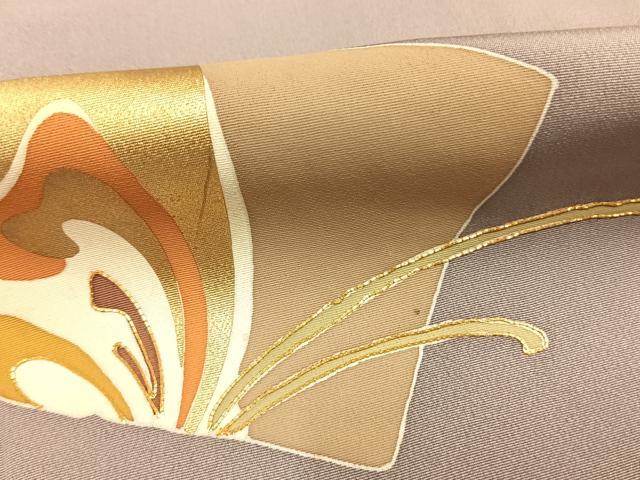 平和屋着物●訪問着 駒刺繍 色紙舞蝶文 金彩 正絹 逸品 AABF5970fy