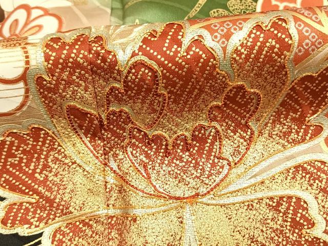 平和屋着物●豪華振袖 駒刺繍 花蝶文 暈し染め 金彩 正絹 逸品 AABF5971fy