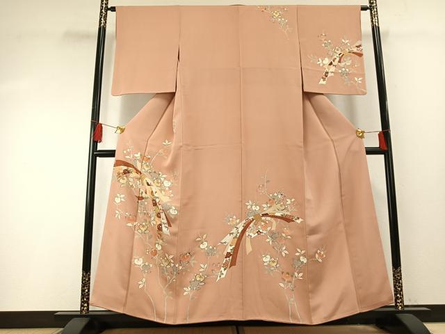 平和屋着物●創業460年・千總 訪問着 束ね熨斗花文 金彩 西武百貨店扱い 正絹 逸品 AABF5972fy