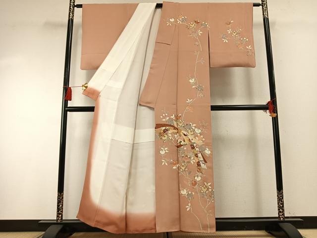 平和屋着物●創業460年・千總 訪問着 束ね熨斗花文 金彩 西武百貨店扱い 正絹 逸品 AABF5972fy