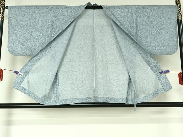平和屋着物▽江戸小紋 道中着 スリーシーズン 春夏秋 塵除け 絽 流水文 正絹 逸品 AABF6003jh