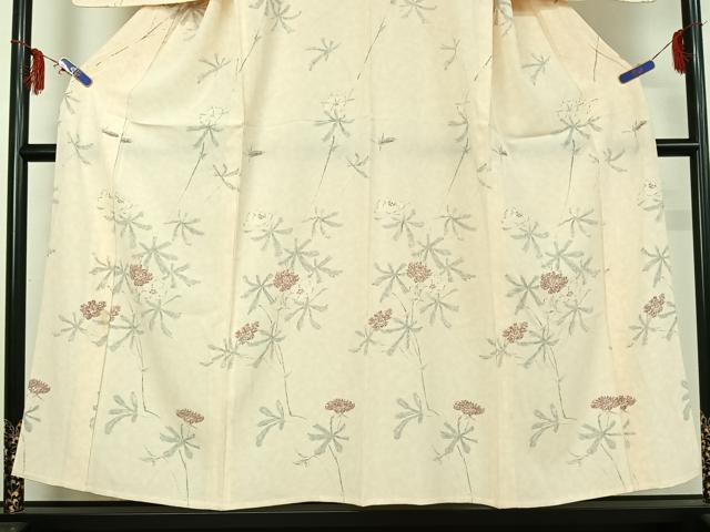 平和屋着物▽訪問着 単衣 草花文 正絹 逸品 AABF6026jh