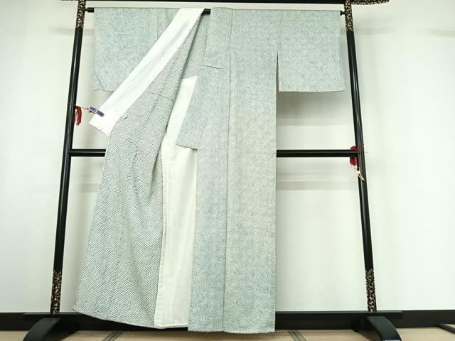 平和屋着物▽上質な小紋 単衣 鹿の子文様 正絹 逸品 AABF6038jh