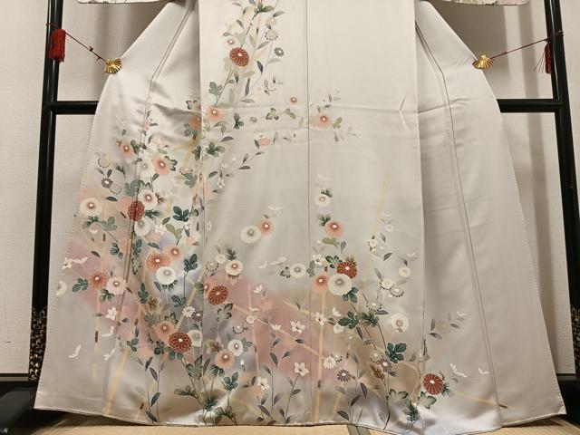 平和屋着物●訪問着 友禅 枝花文 暈し染め 正絹 逸品 AABF6043ph
